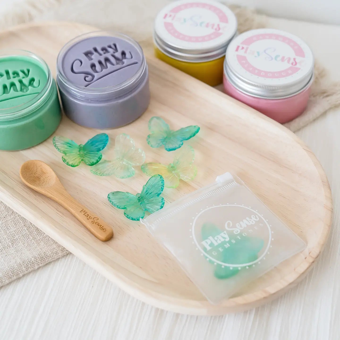 Gemstones Green & Yellow Butterflies