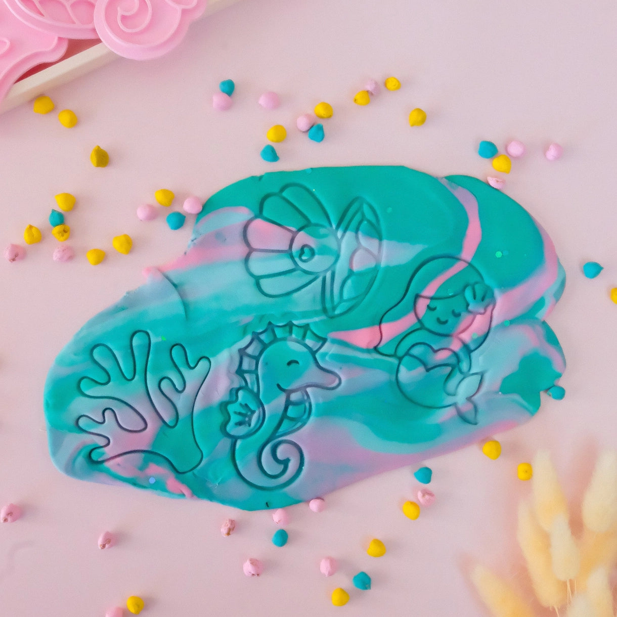 Eco Playdough Stamp Pink Mermaid Shell