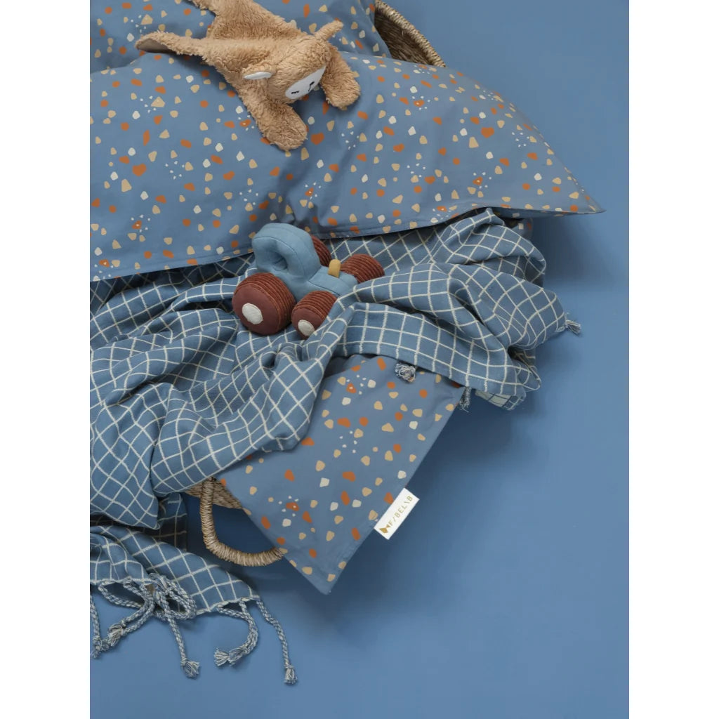 Grid Baby Blanket Blue Spruce Kuddly Kids