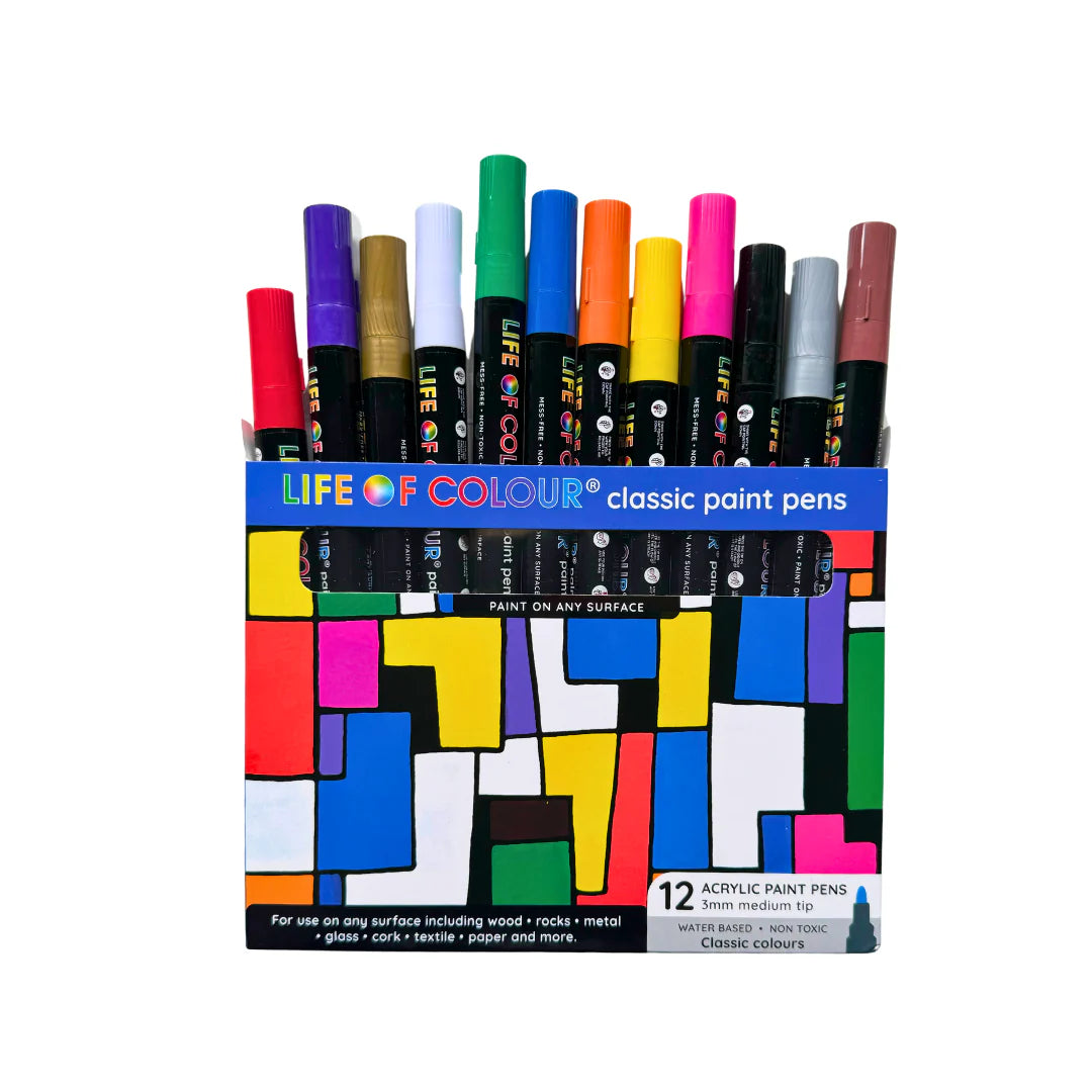 Medium Tip Acrylic Paint Pens | Classic Colours