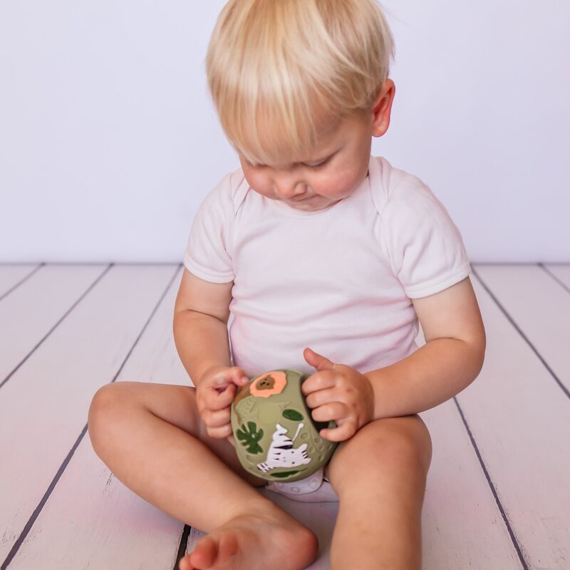 Safari Green Grabbing Ball Natural Rubber Toy