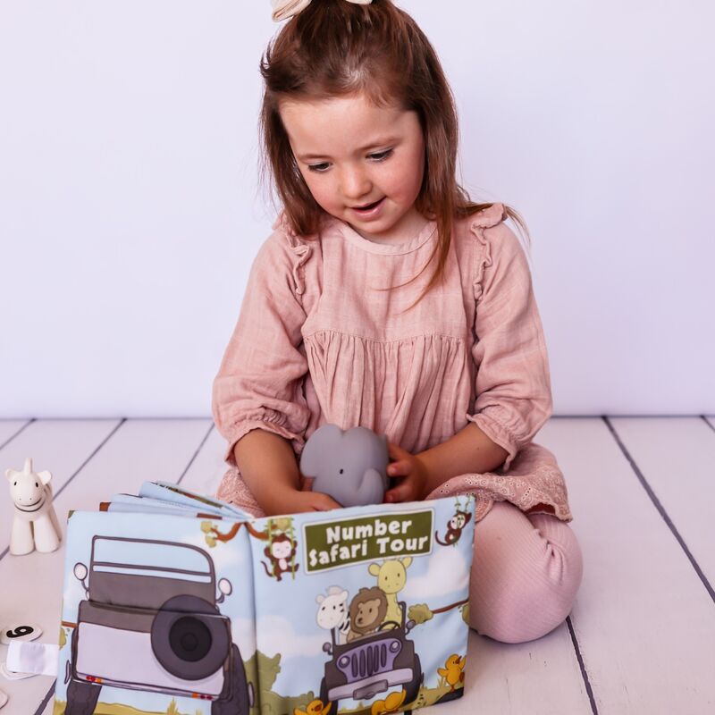 Number Safari Tour Fabric Bathtime & Naptime Book