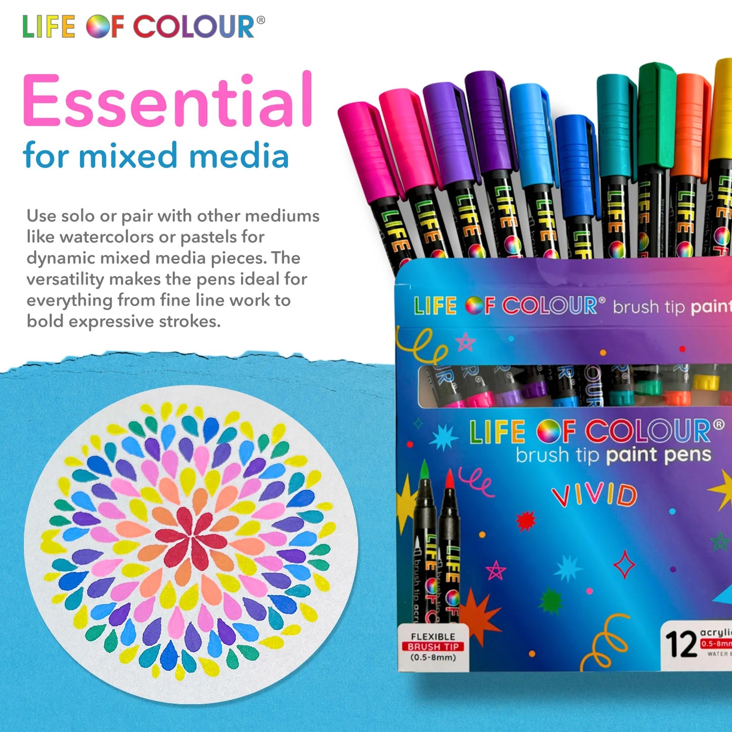 Brush Tip Acrylic Paint Pens | Vivid