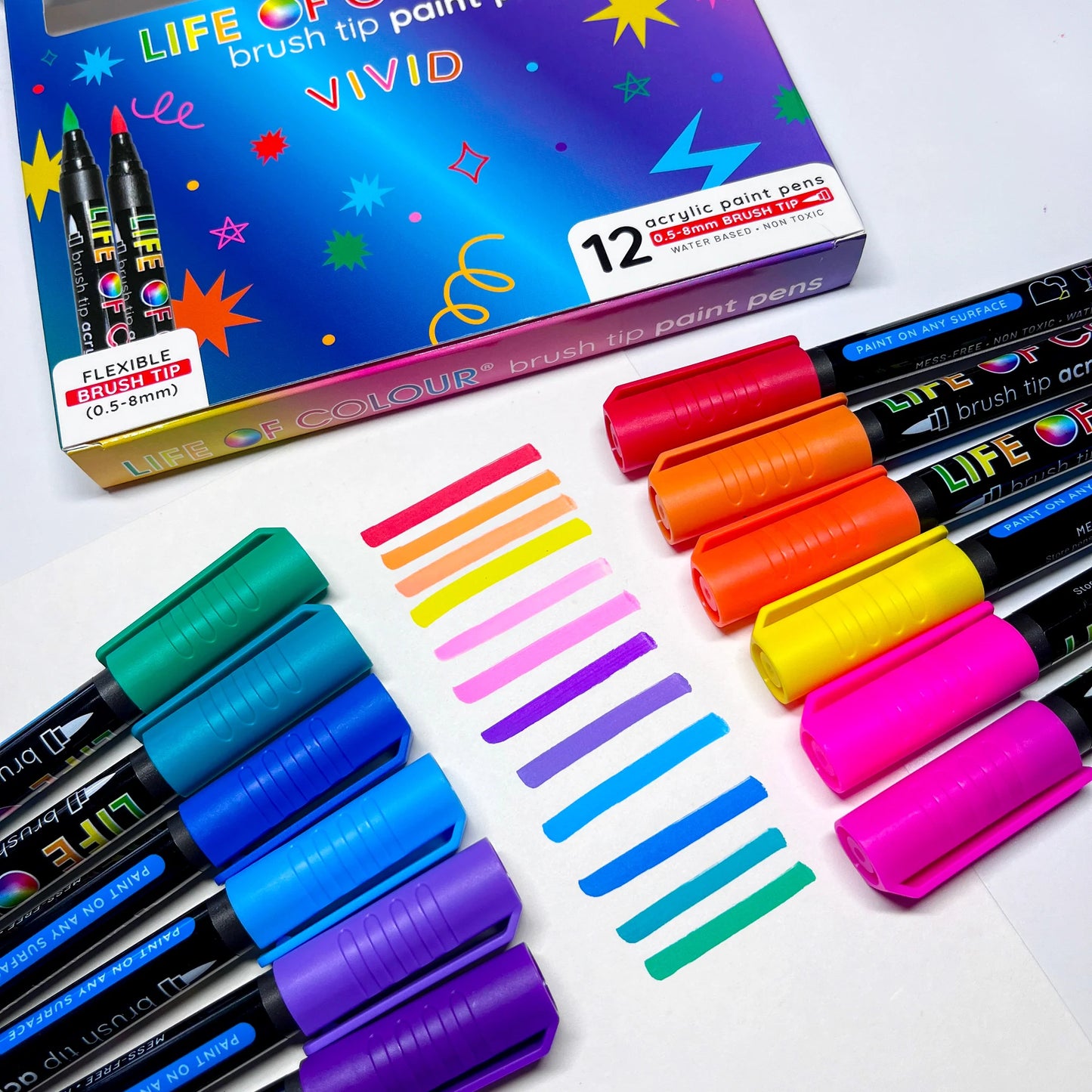 Brush Tip Acrylic Paint Pens | Vivid