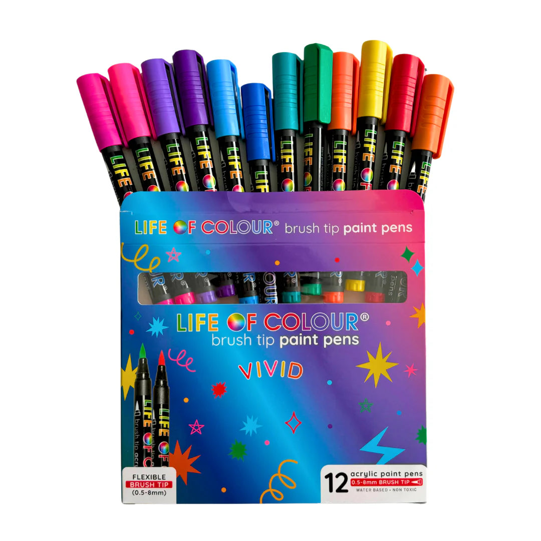 Brush Tip Acrylic Paint Pens | Vivid