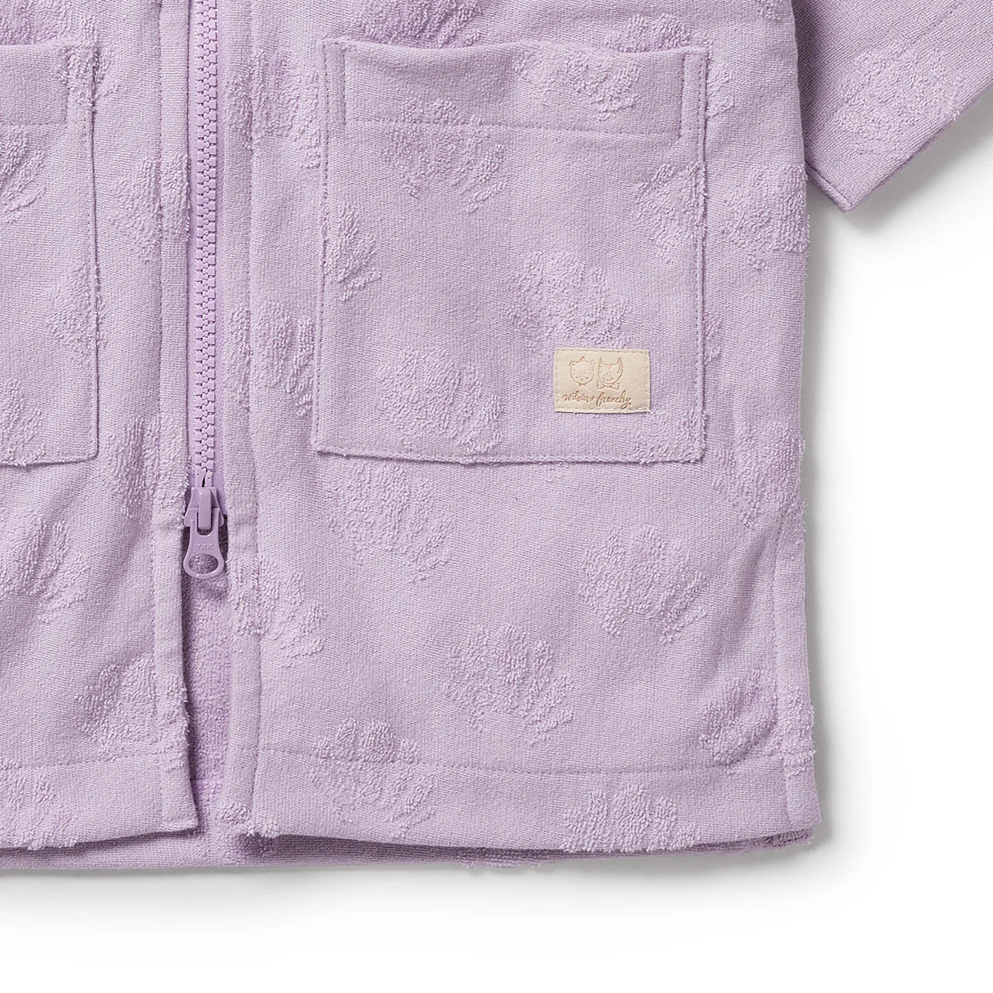 Lavender Shells Organic Terry Hooded Towel