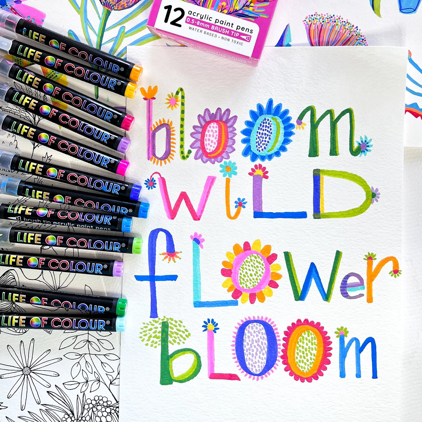 Brush Tip Acrylic Paint Pens | Wildflowers