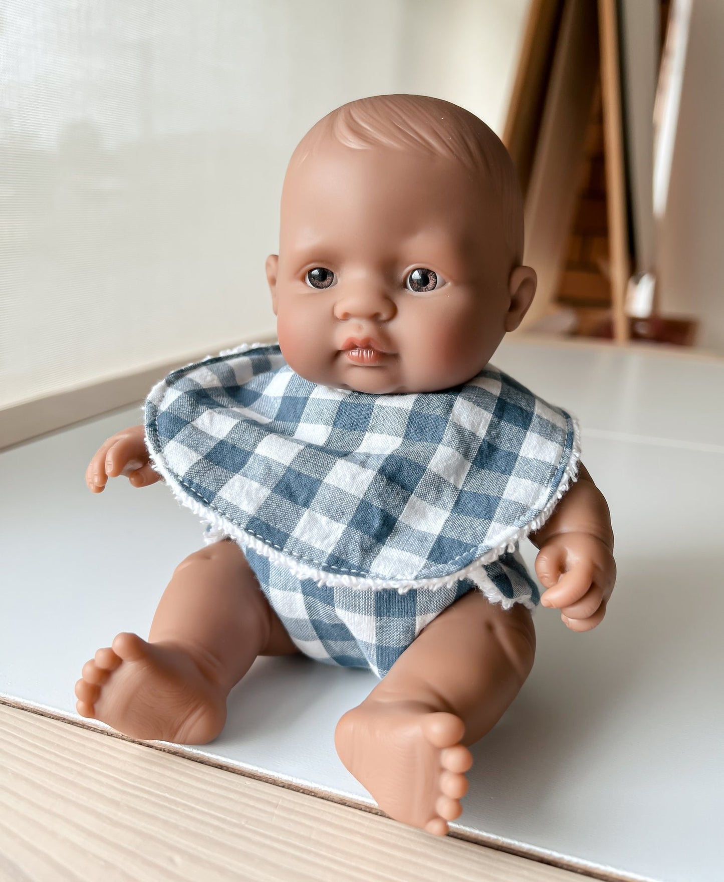21cm Doll Nappy & Bib Set | Assorted Gingham