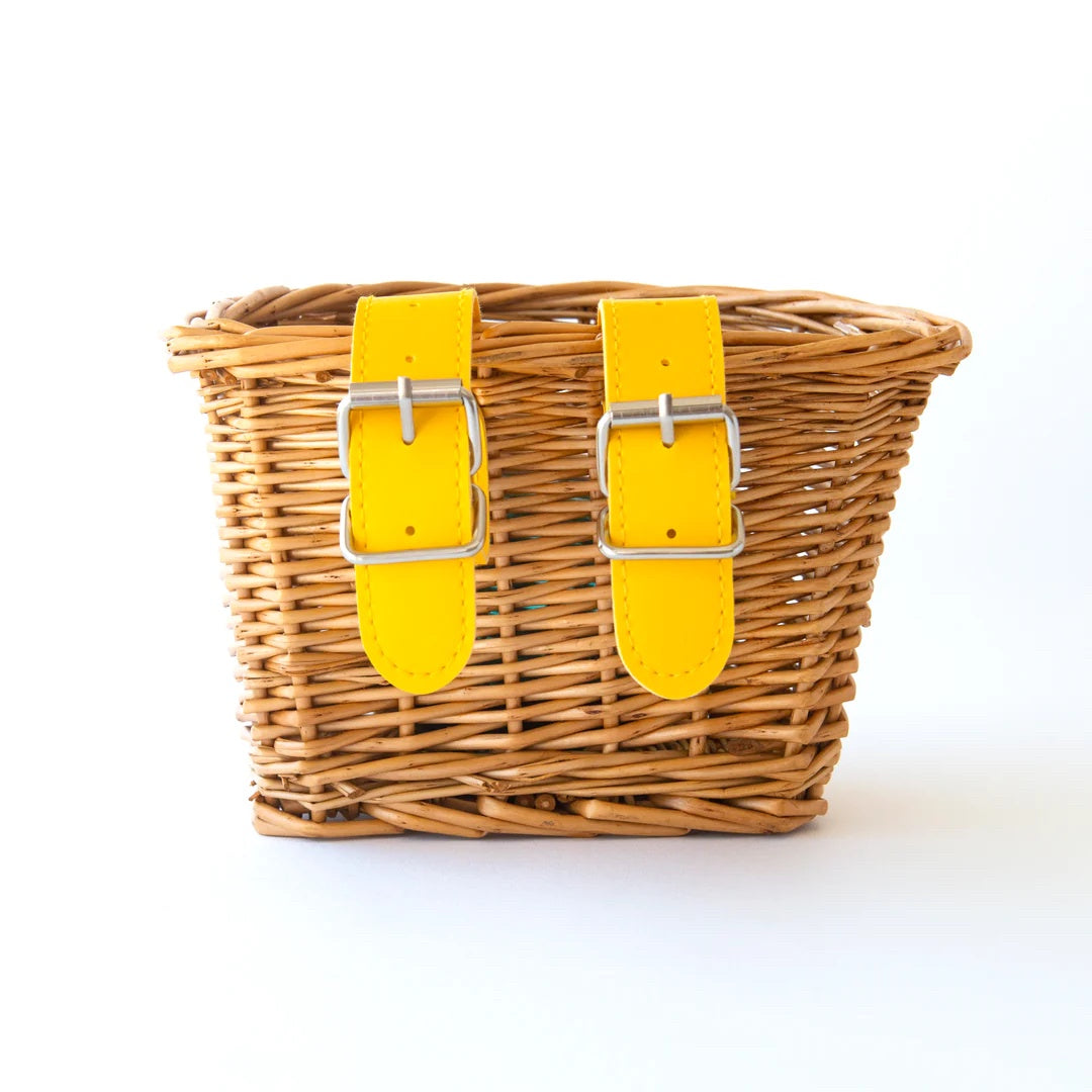 Kids Wicker Bike Scooter Basket Yellow – Kuddly Kids