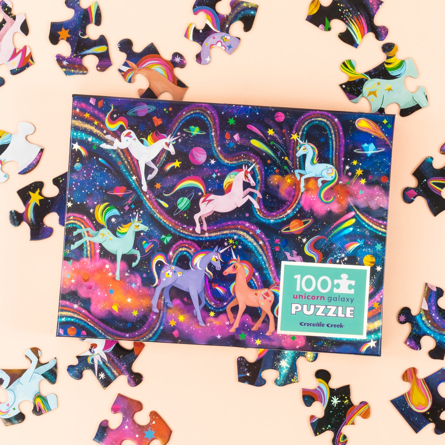 Holographic Puzzle Unicorn Galaxy 100 Piece
