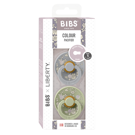 Load image into Gallery viewer, BIBS x Liberty Colour Pacifier | Round | Cloud/Sage Capel
