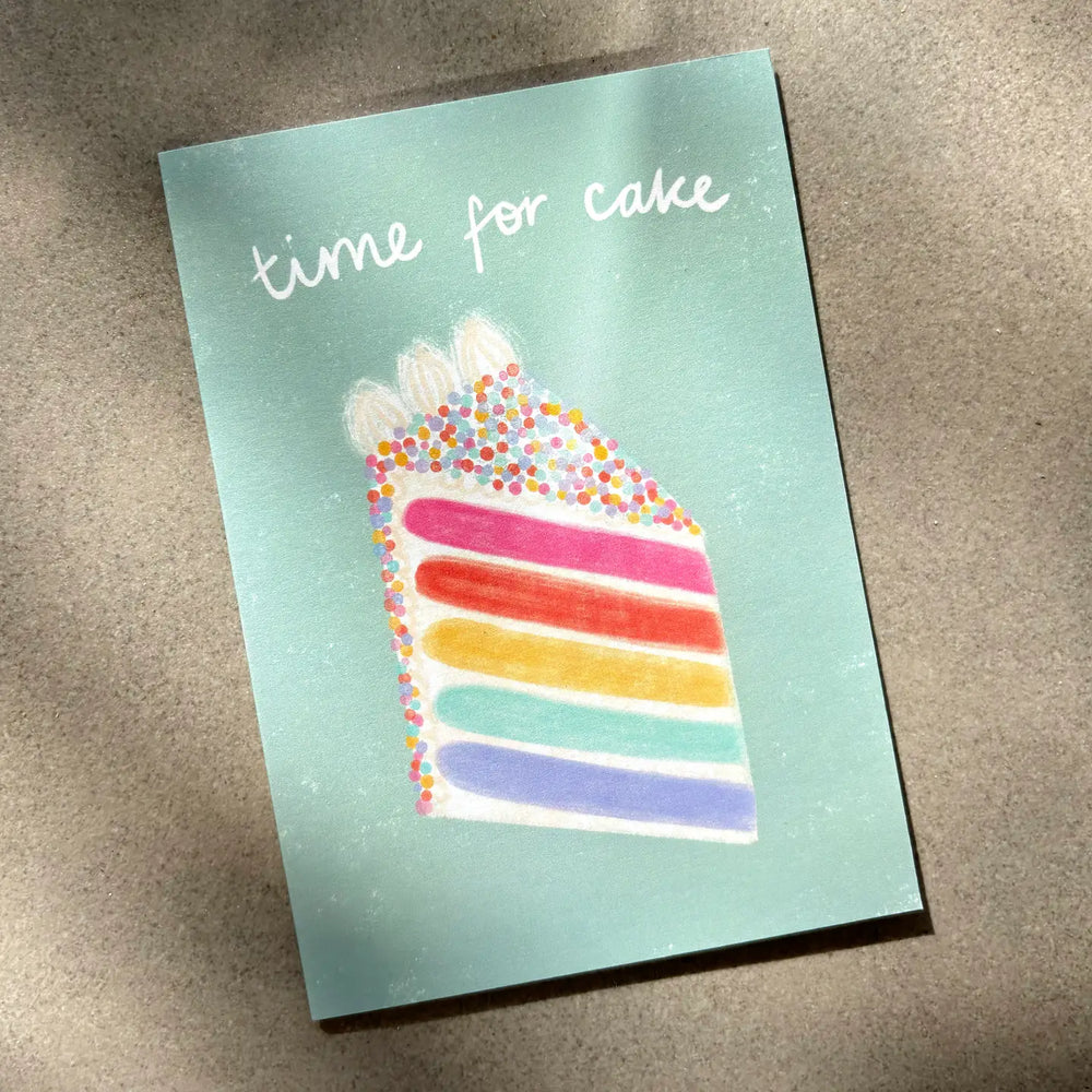 Greeting Card | Time For Cake | Green