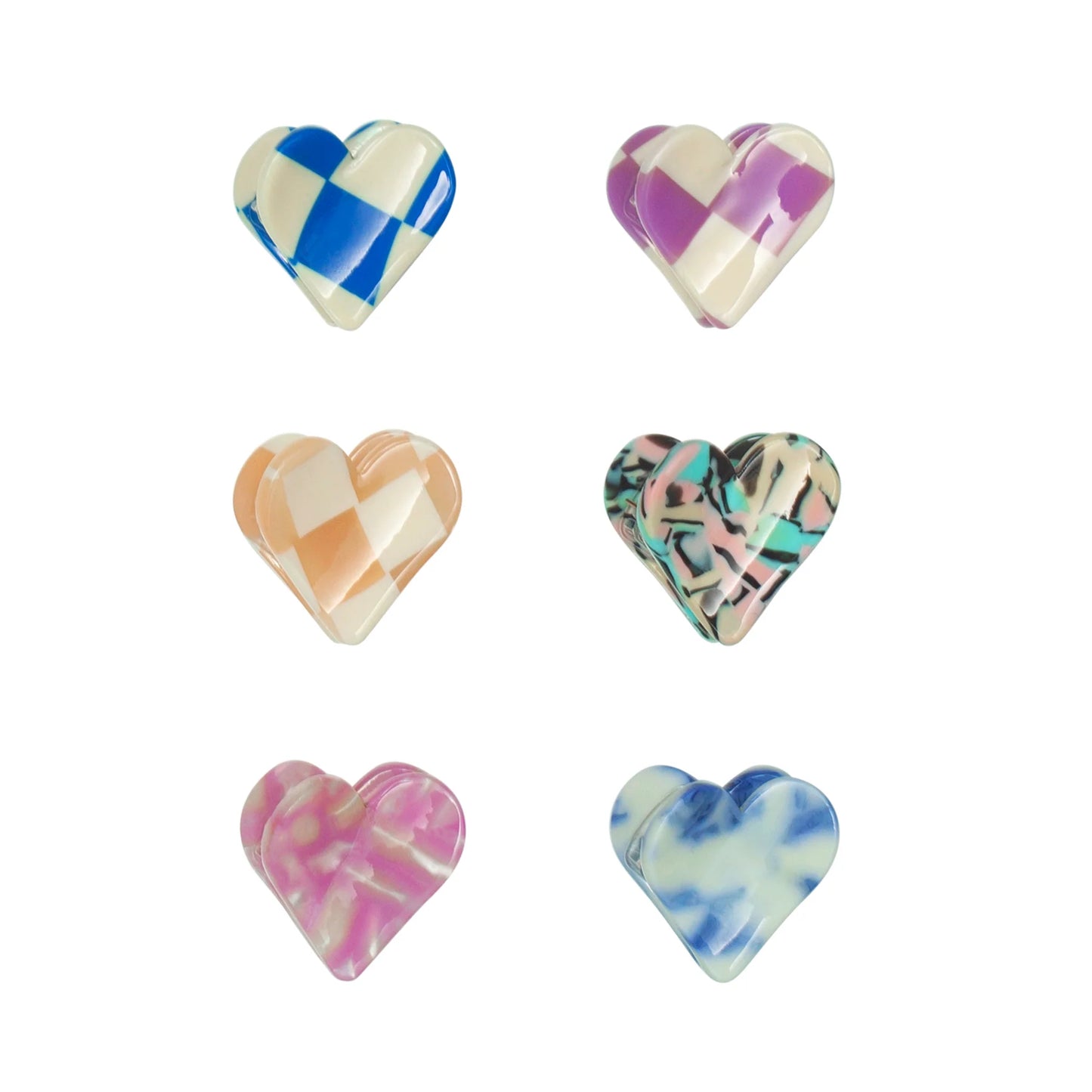 Mini Heart Bulldogs Hair Clips