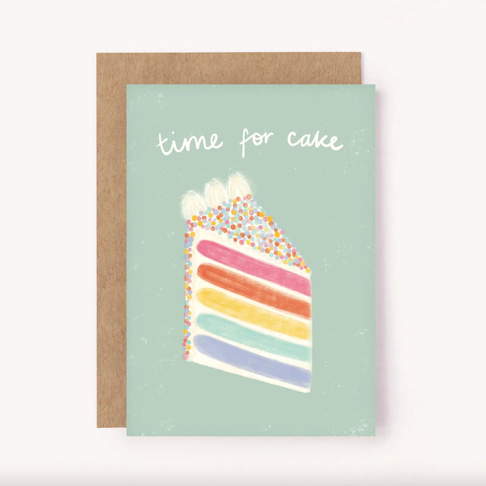 Greeting Card | Time For Cake | Green