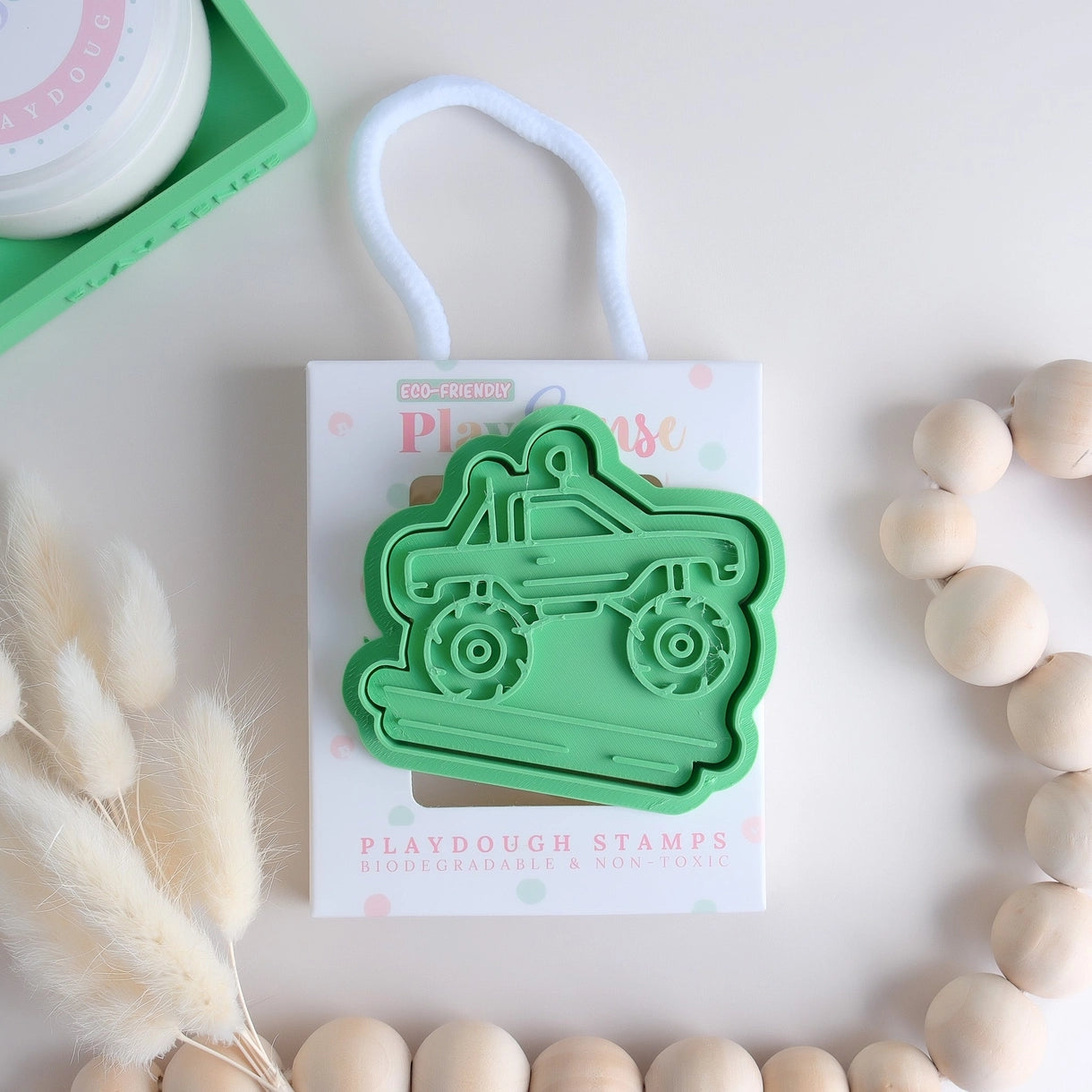 Eco Playdough Stamp Green Monster Truck