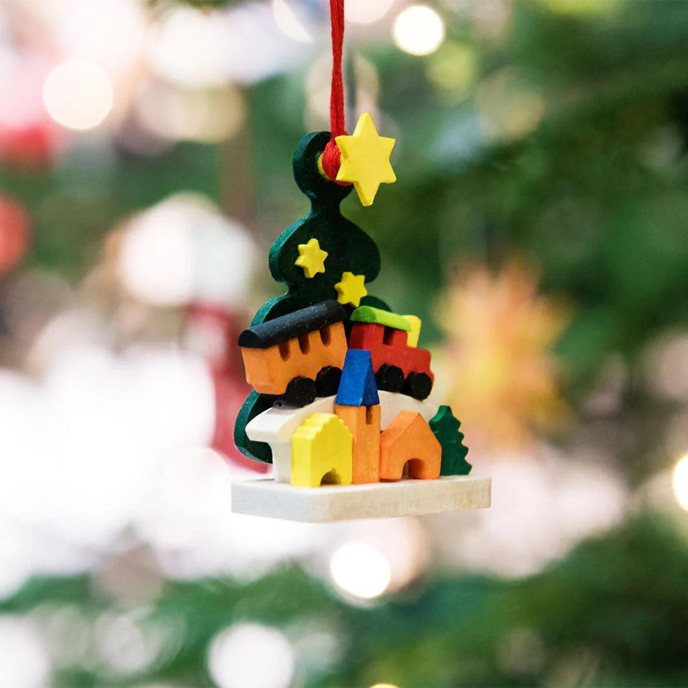 Wooden Christmas Tree Ornament | Christmas Tree & Trains