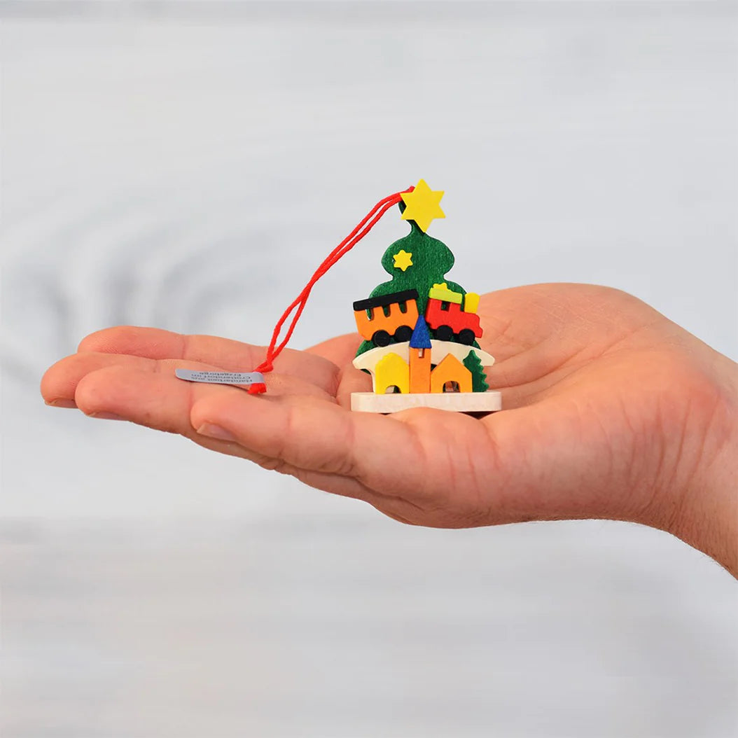 Wooden Christmas Tree Ornament | Christmas Tree & Trains