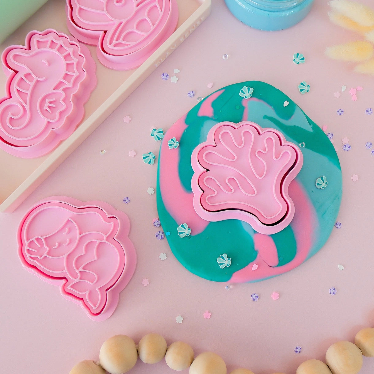 Eco Playdough Stamp Pink Coral