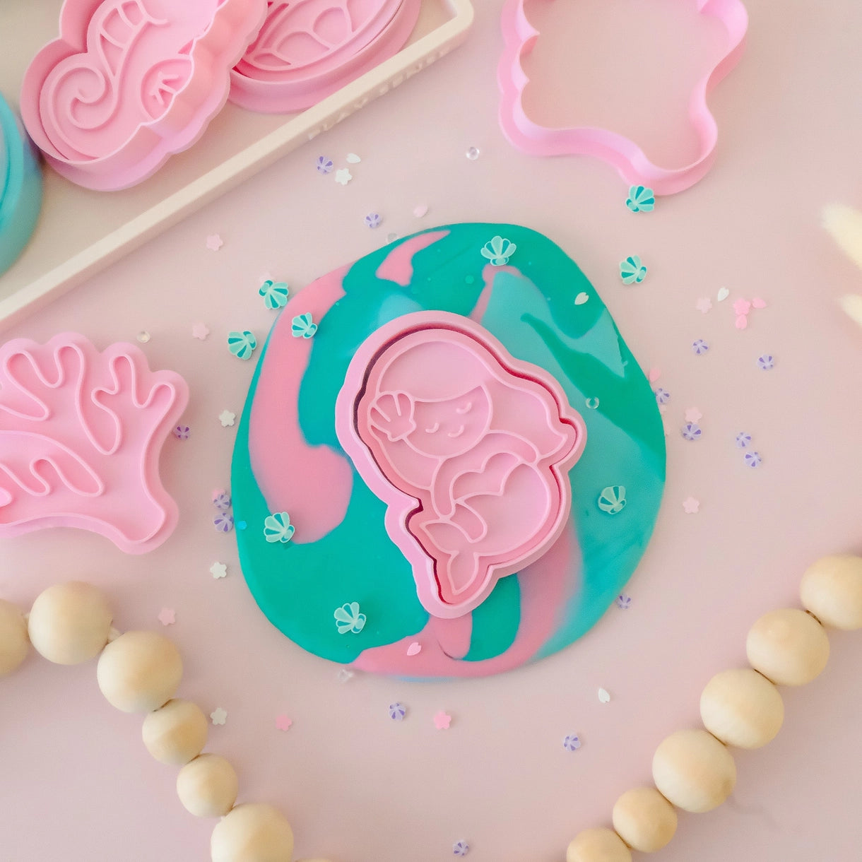 Eco Playdough Stamp Pink Mermaid