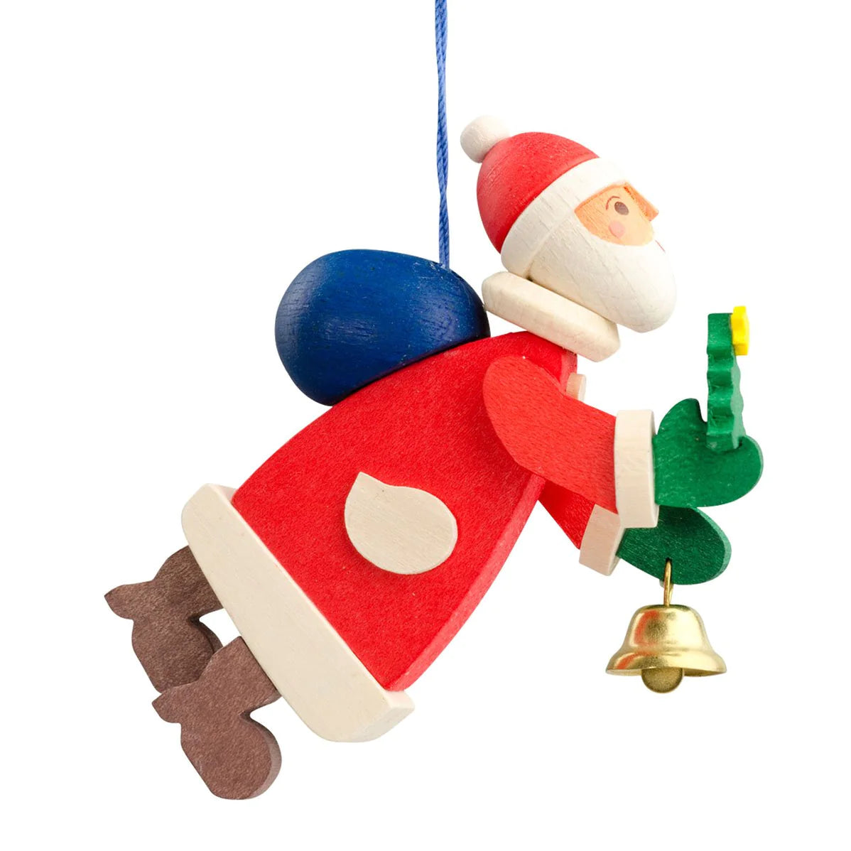 Wooden Christmas Tree Ornament | Santa with Bell