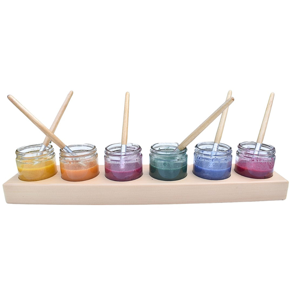 
                      
                        Wooden Paint Pot Holder with Glass Jars
                      
                    