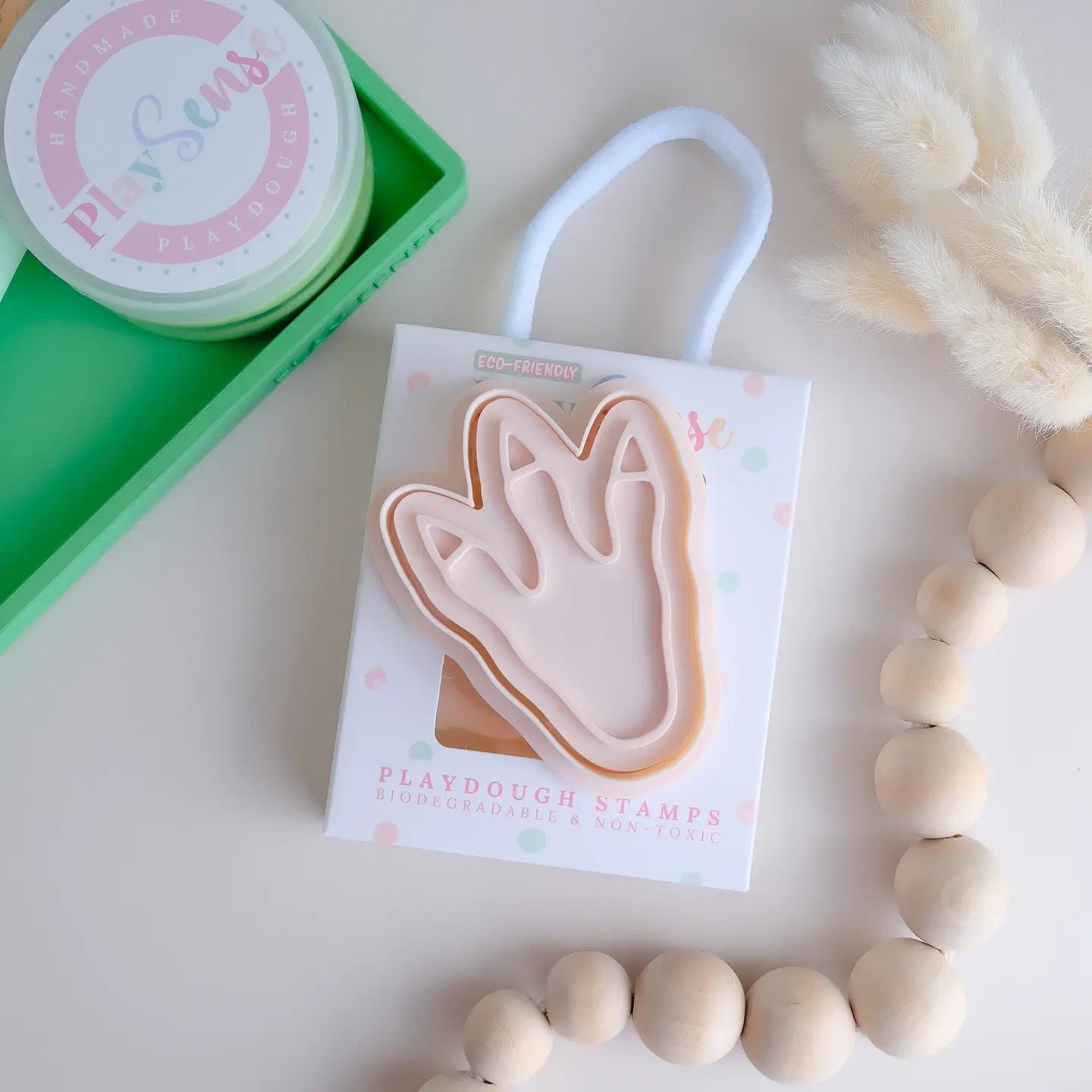 Eco Playdough Stamp Beige Dino Foot Print