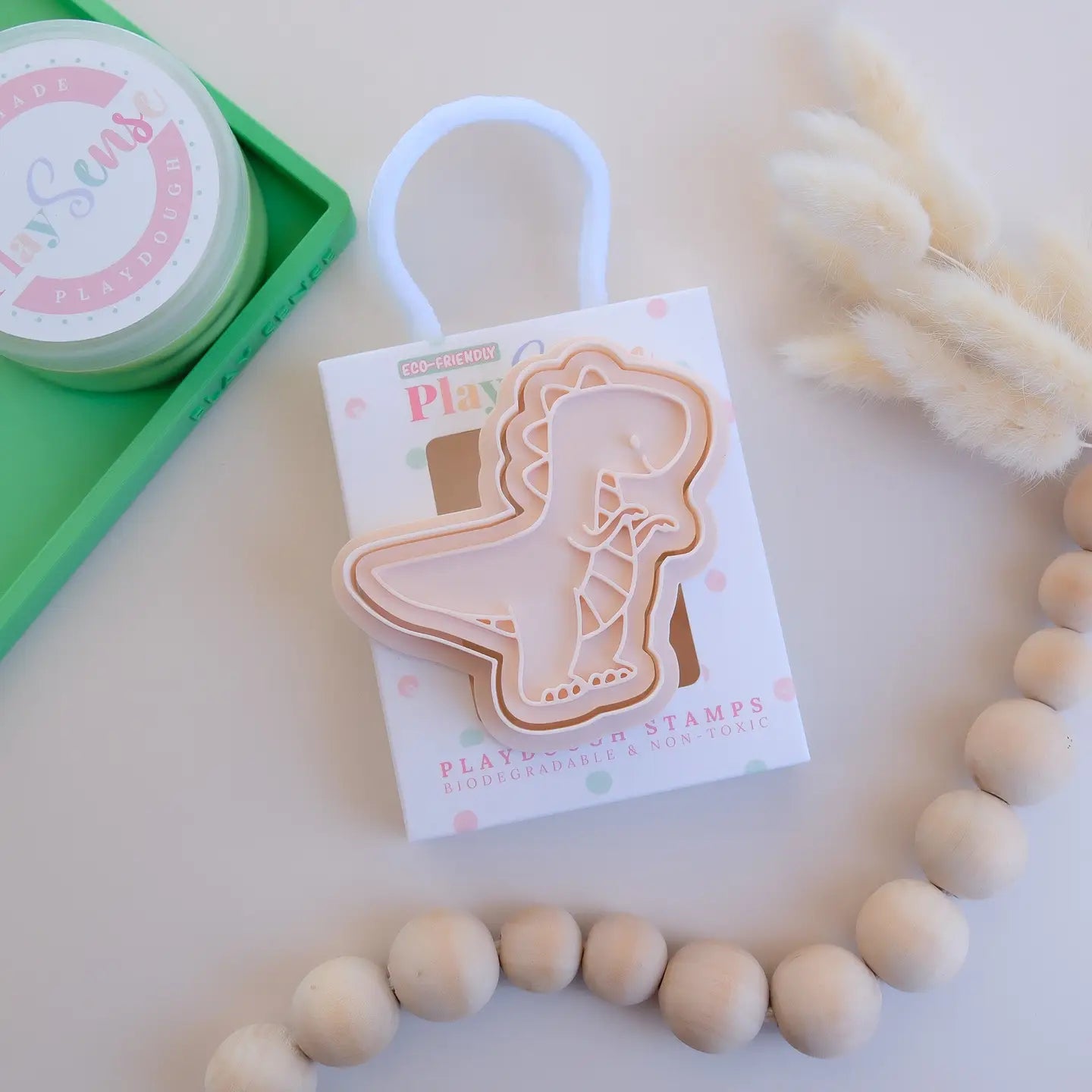 Eco Playdough Stamp Beige T-Rex