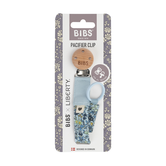 BIBS x Liberty Pacifier Clip | Baby Blue & Chamomile Lawn