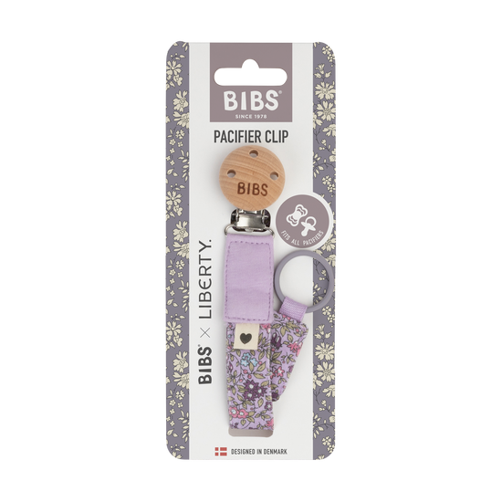 BIBS x Liberty Pacifier Clip | Violet Sky & Chamomile Lawn