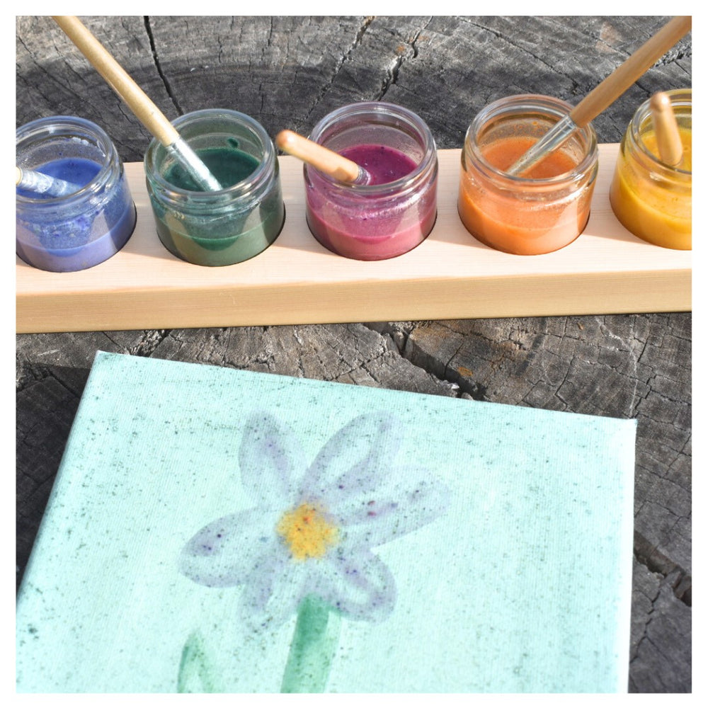 
                      
                        Wooden Paint Pot Holder with Glass Jars
                      
                    