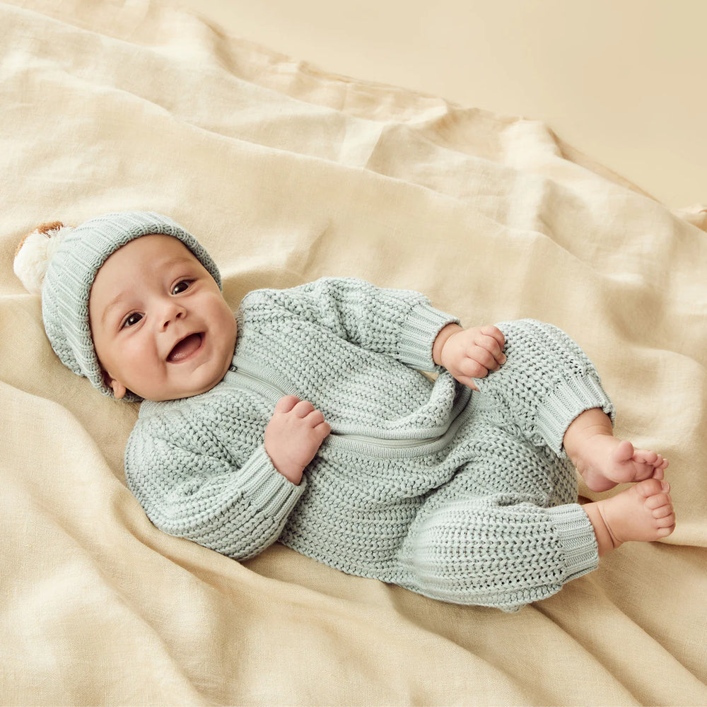 Duck Egg Organic Knitted Growsuit