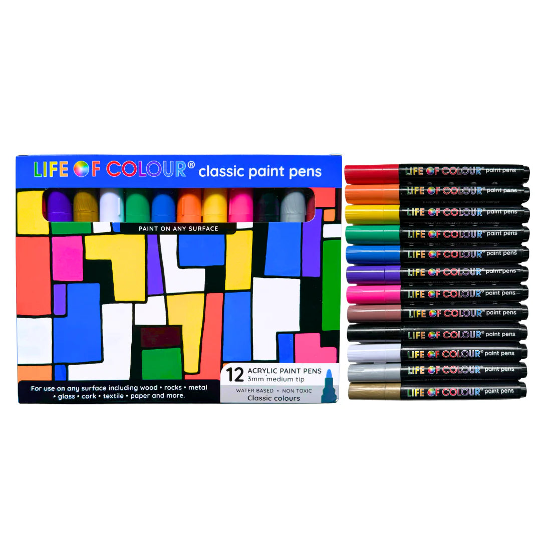 Medium Tip Acrylic Paint Pens | Classic Colours