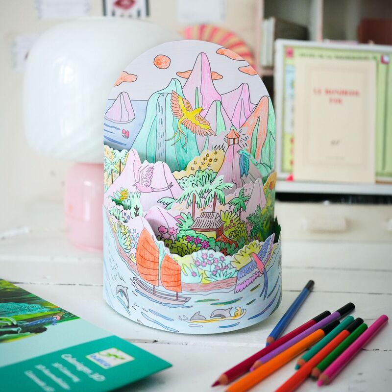On Top of my Island Colouring Diorama