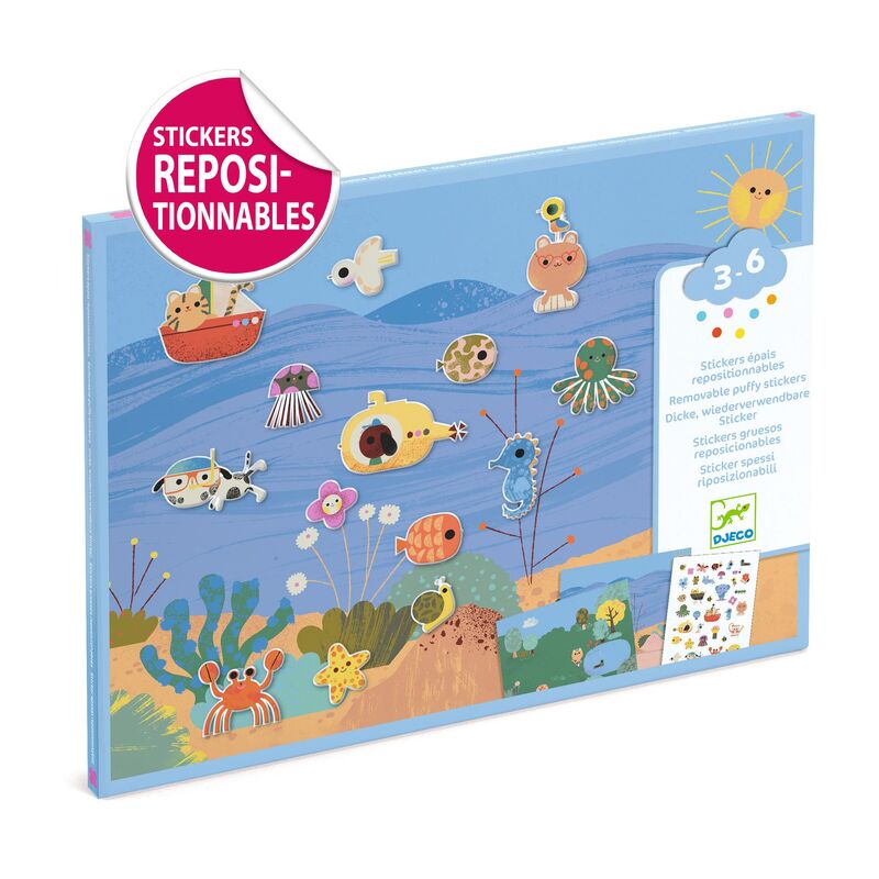 Summertime 30 pc Reusable Puffy Stickers