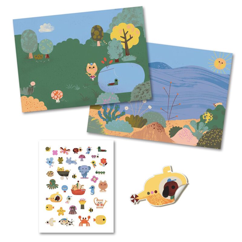 Summertime 30 pc Reusable Puffy Stickers
