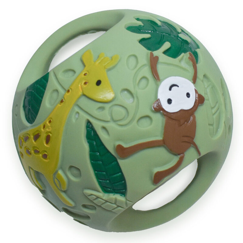 Safari Green Grabbing Ball Natural Rubber Toy