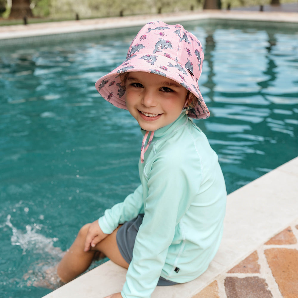 
                      
                        Ponytail Swim Bucket Beach Hat Dolphin
                      
                    