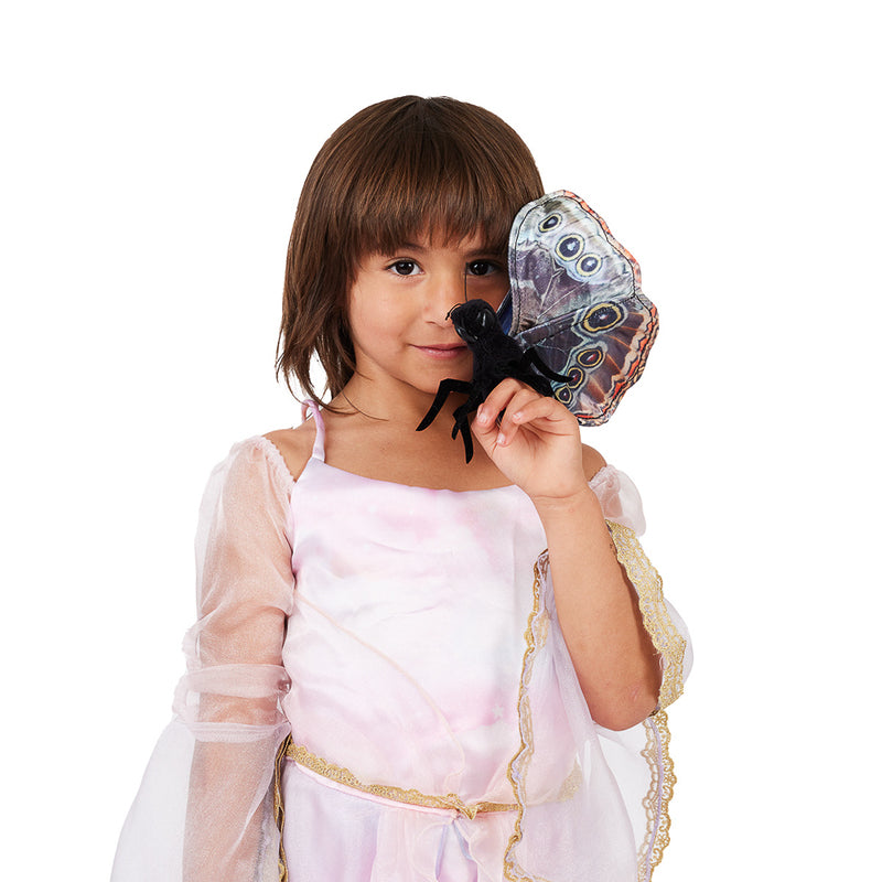 Blue Morpho Butterfly Finger Puppet
