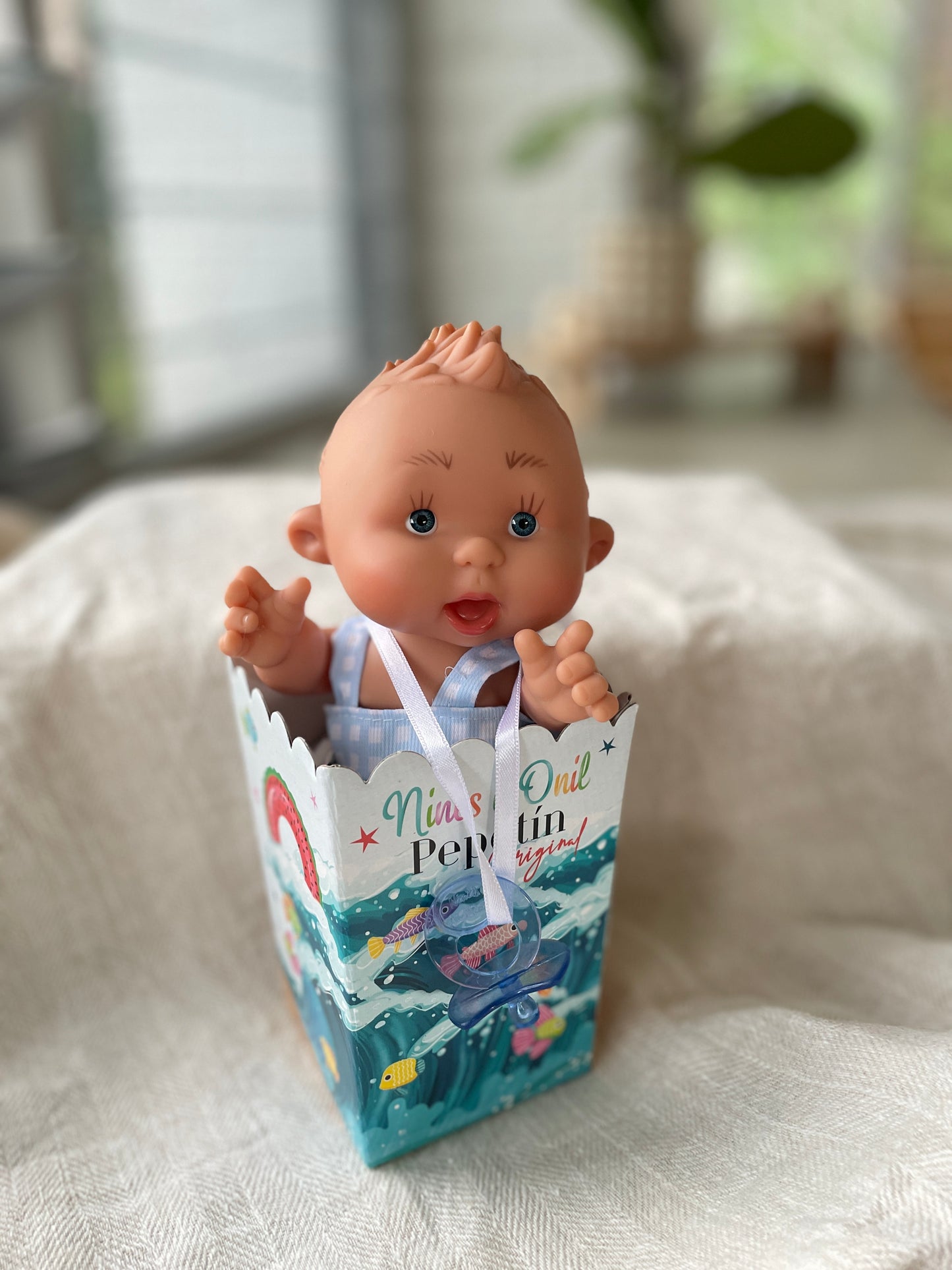 Pepotin Original Baby Doll | Blue Gingham Boy