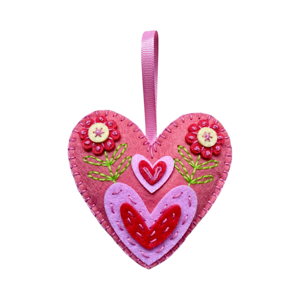 Felt DIY Kit | Pink Heart Decoration