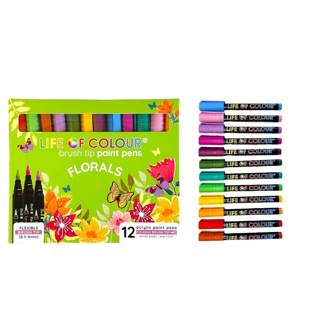 Brush Tip Acrylic Paint Pens | Floral