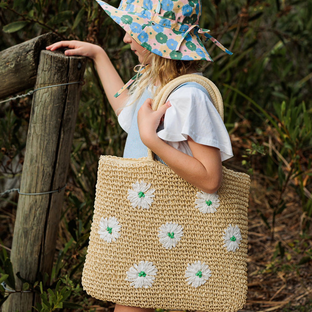 Daisy Straw Tote