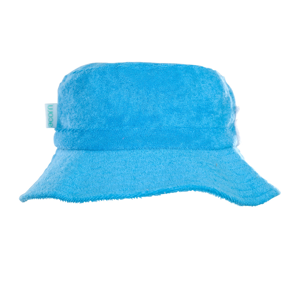 
                      
                        Terry Towelling Bucket Hat | Azure
                      
                    