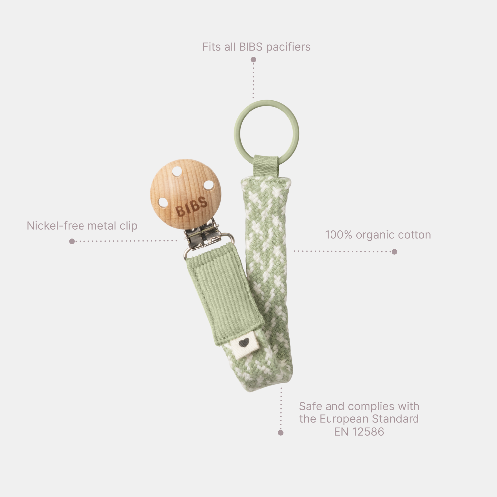Pacifier Clip | Sage/Ivory