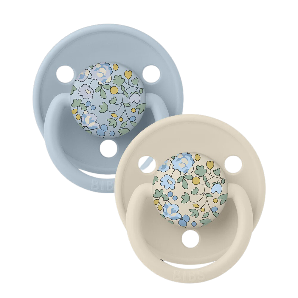 BIBS x Liberty De Lux Pacifier | Ivory Baby & Blue