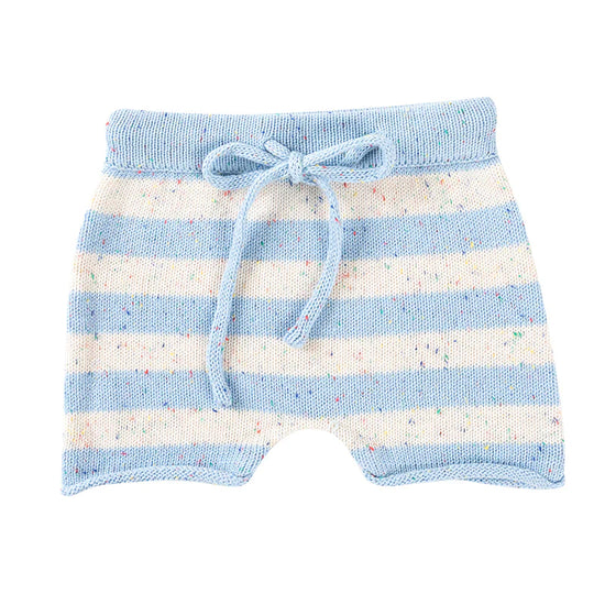 Cotton Shorts | Ocean Speckle Stripe Knit