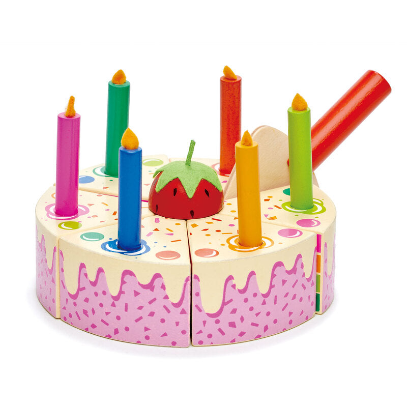 Wooden Rainbow Birthday Cake