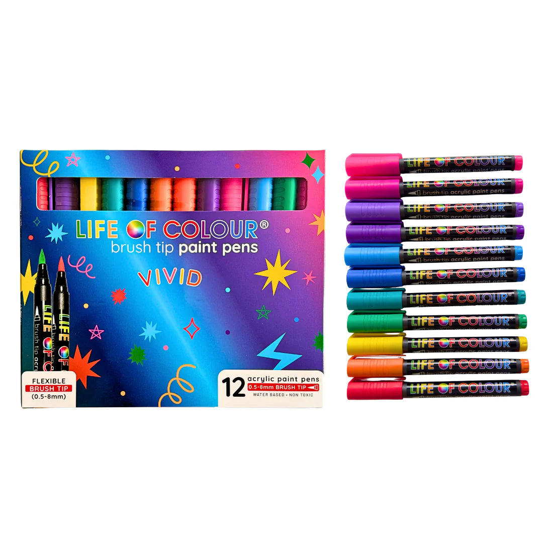 Brush Tip Acrylic Paint Pens | Vivid