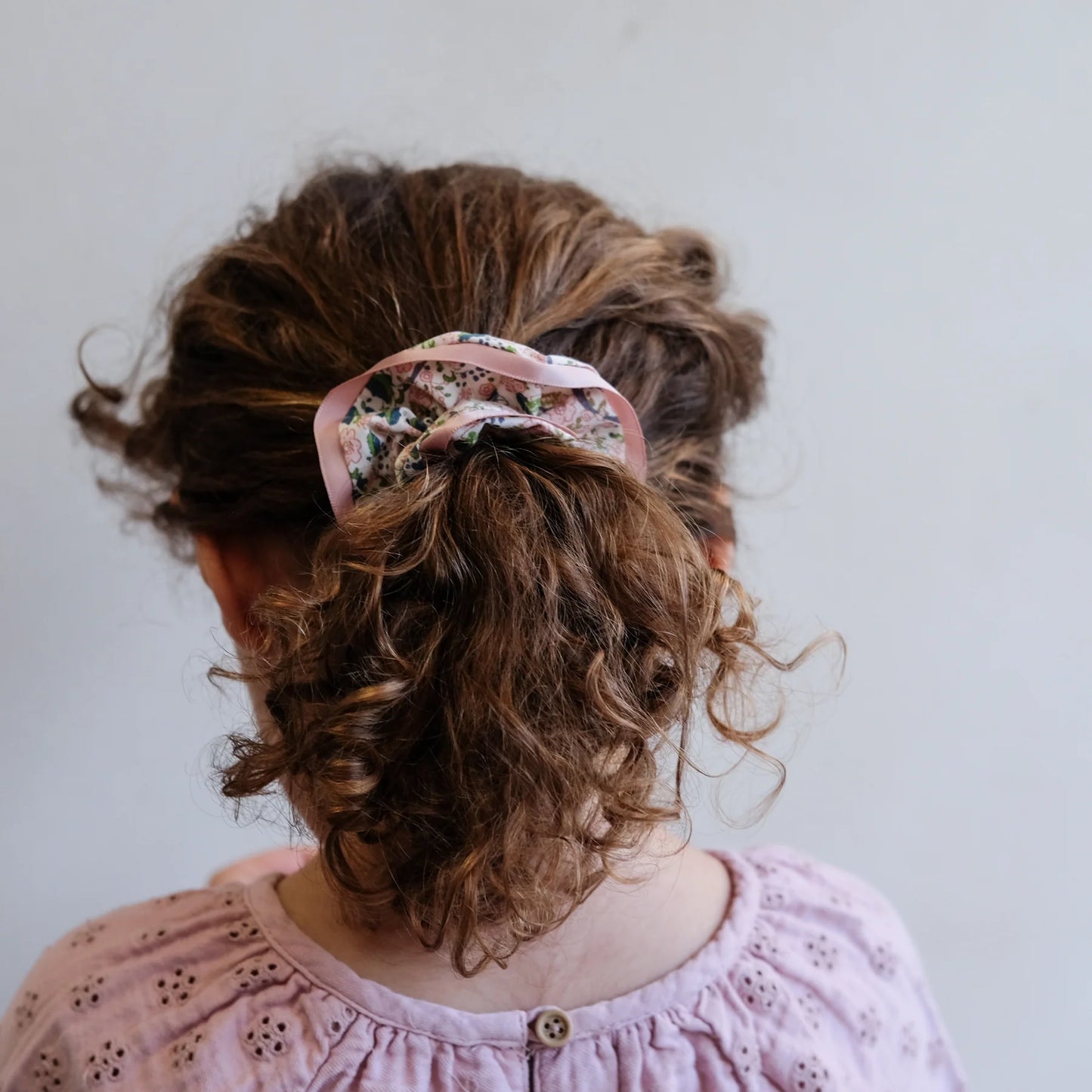 Peach Satin Edge Scrunchie