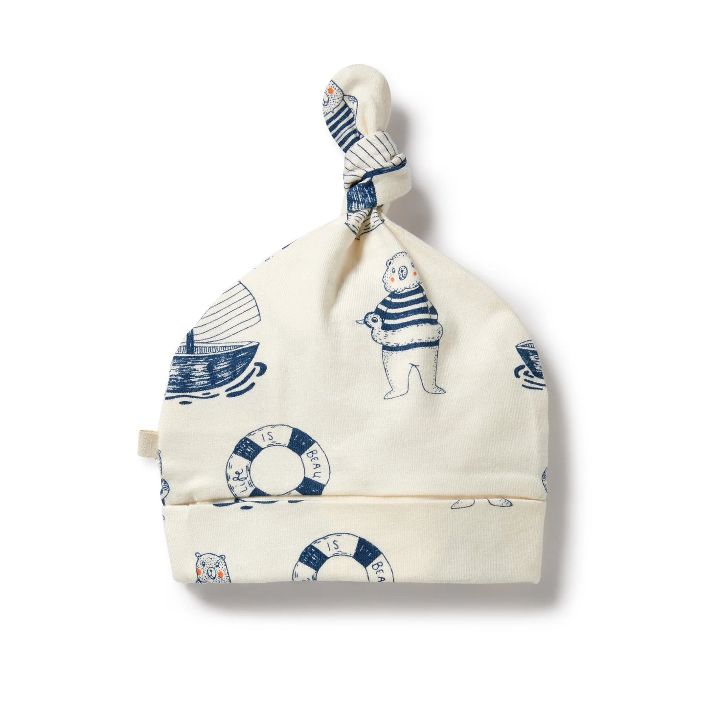 Nautical Bear Organic Knot Hat
